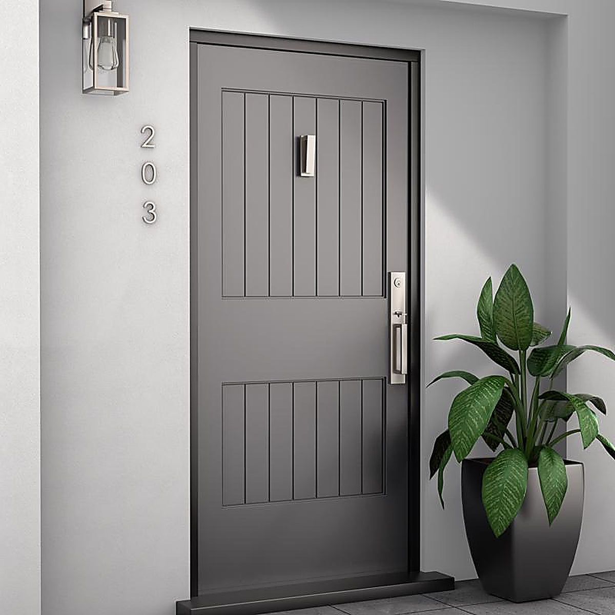 National Hardware - N336-704 - Reed 4.75 in. L Satin Nickel Brass Door Knocker