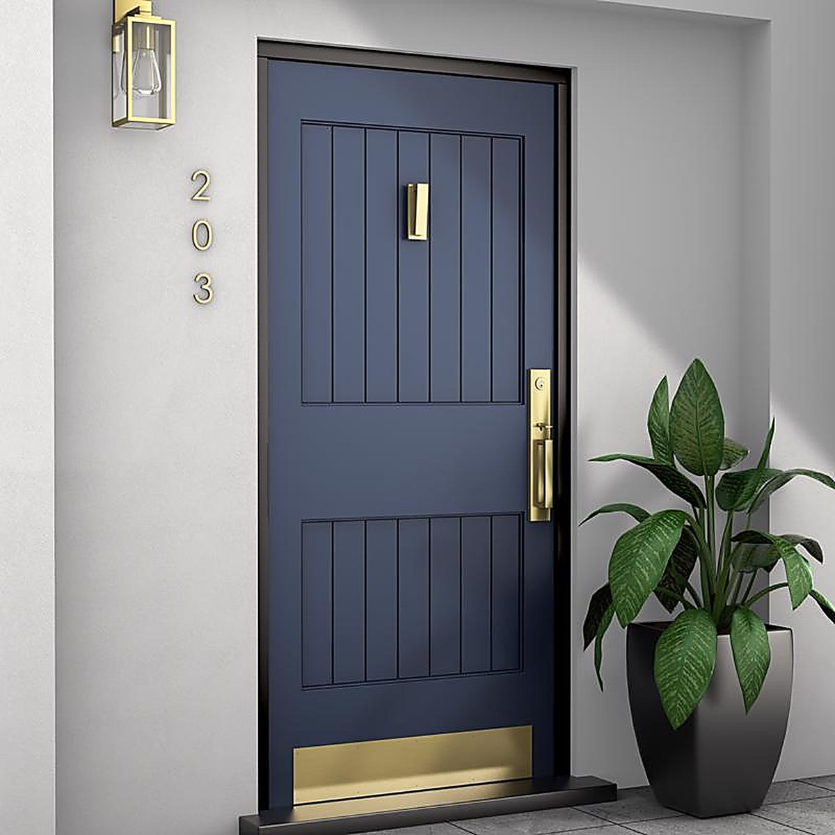 National Hardware - N336-705 - Reed 4.75 in. L Brushed Gold Brass Door Knocker