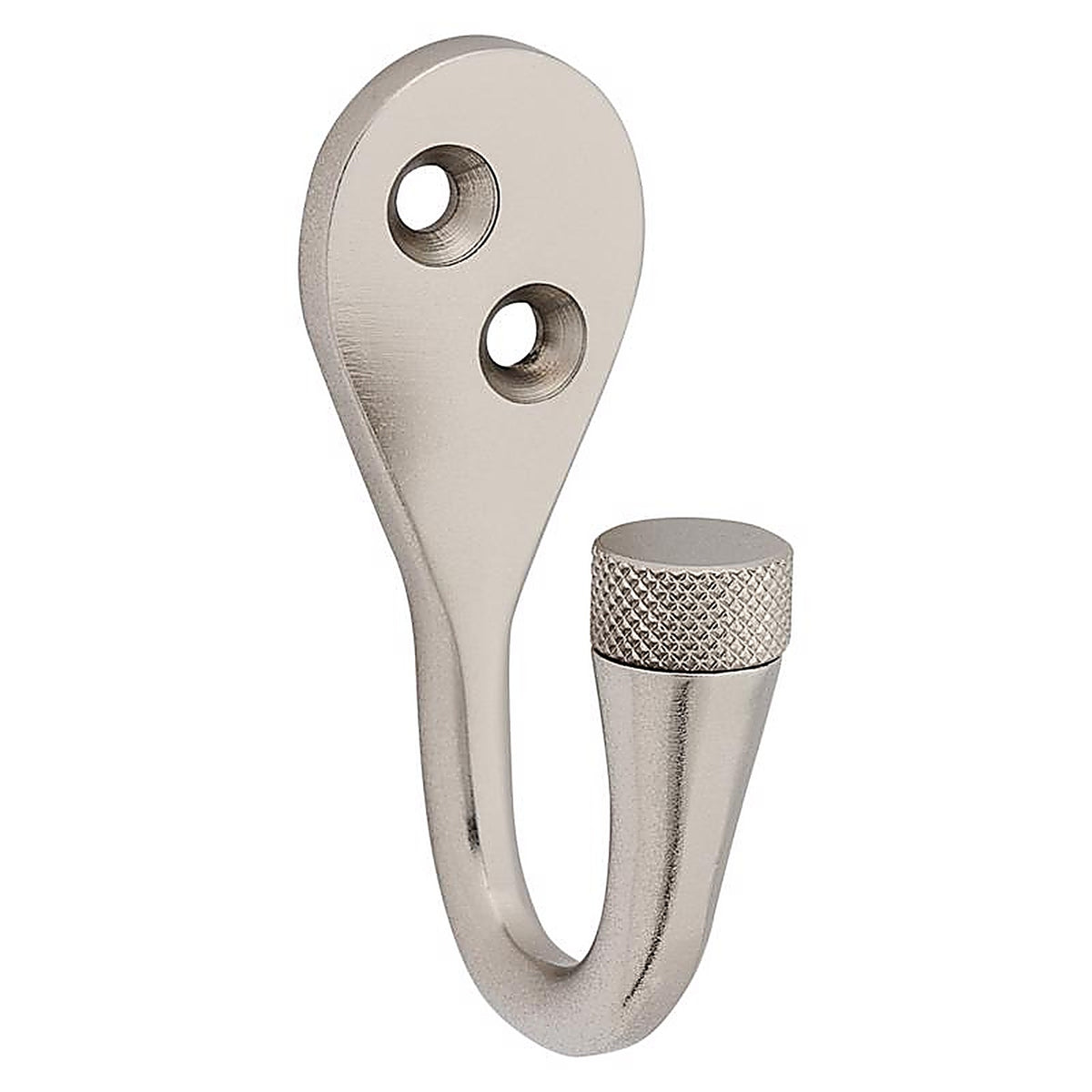 National Hardware - N337-910 - Powell Medium Satin Nickel Silver Aluminum 2-5/8 in. L Knurled Hook 60 lb 1 pk