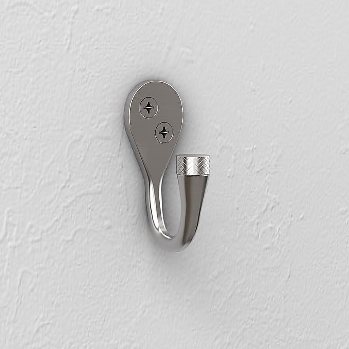 National Hardware - N337-910 - Powell Medium Satin Nickel Silver Aluminum 2-5/8 in. L Knurled Hook 60 lb 1 pk
