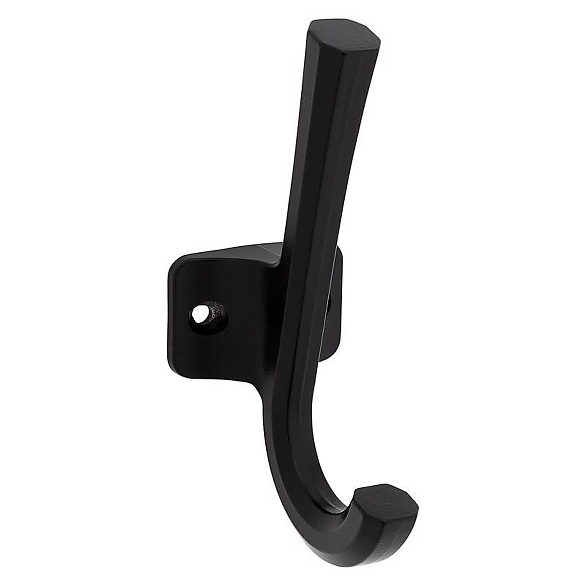 National Hardware - N337-912 - Powell Medium Matte Black Black Aluminum 4-15/16 in. L Angled Hook 60 lb 1 pk