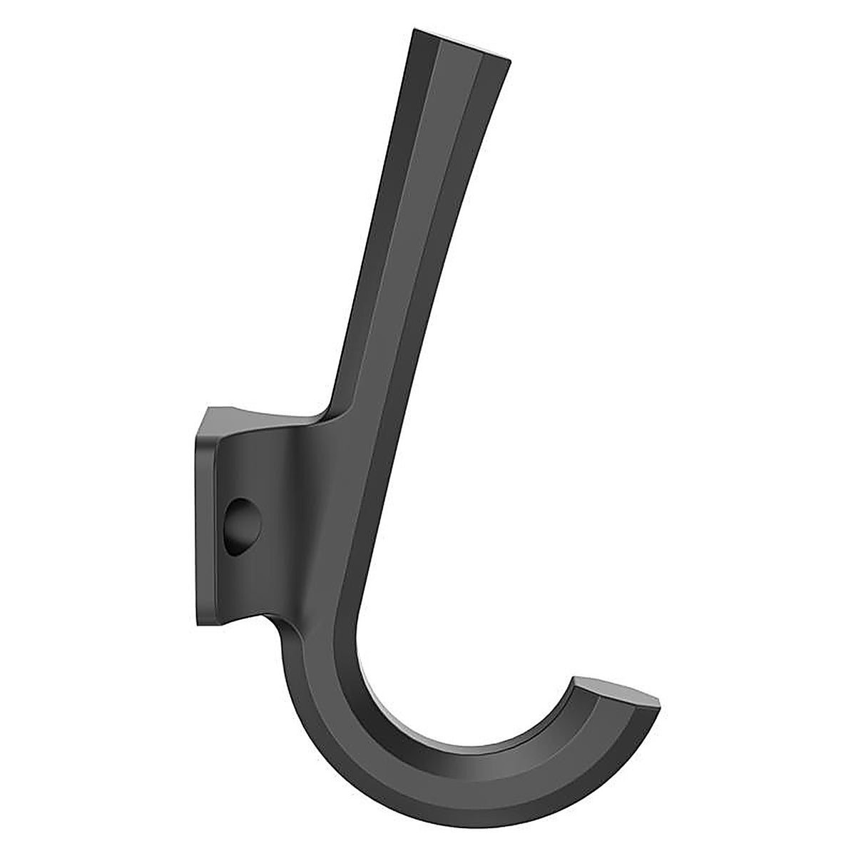 National Hardware - N337-912 - Powell Medium Matte Black Black Aluminum 4-15/16 in. L Angled Hook 60 lb 1 pk