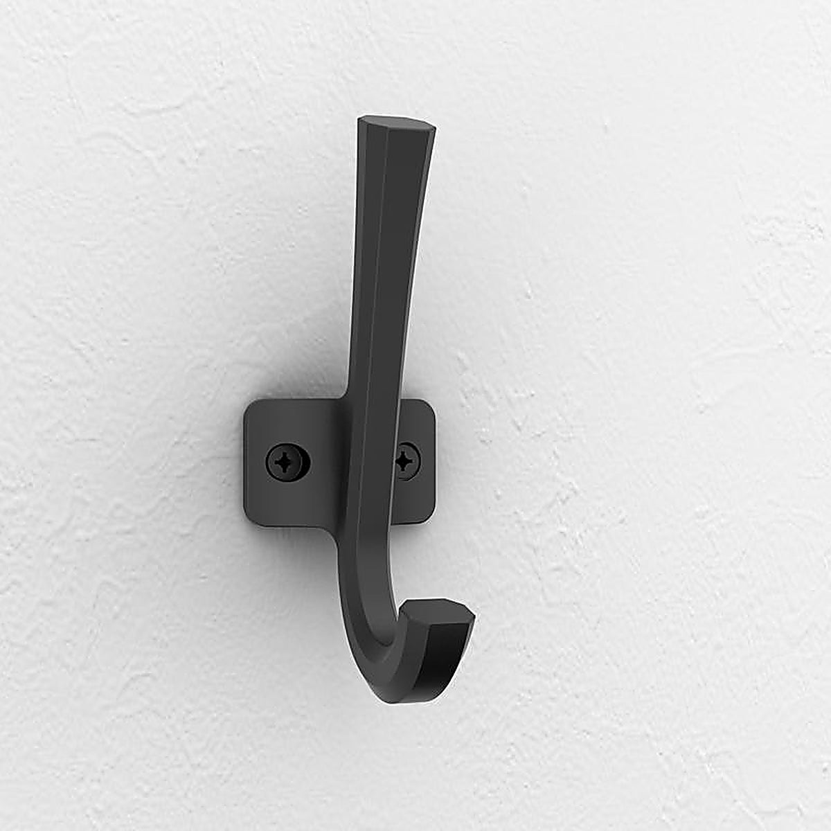 National Hardware - N337-912 - Powell Medium Matte Black Black Aluminum 4-15/16 in. L Angled Hook 60 lb 1 pk