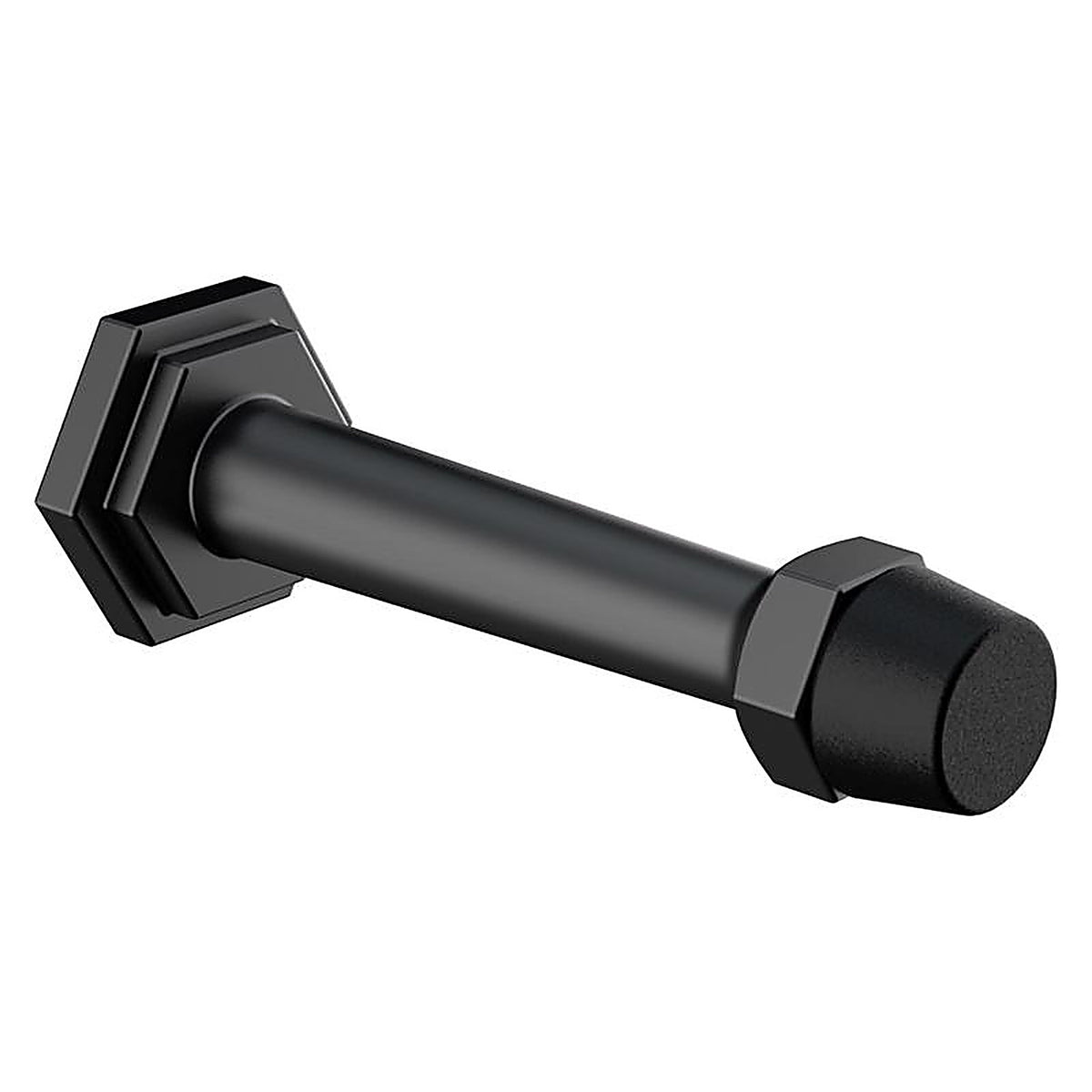 National Hardware - N830-530 - Powell 5/8 in. W X 3-19/32 in. L Zinc Matte Black Door Stop Mounts to door and wal