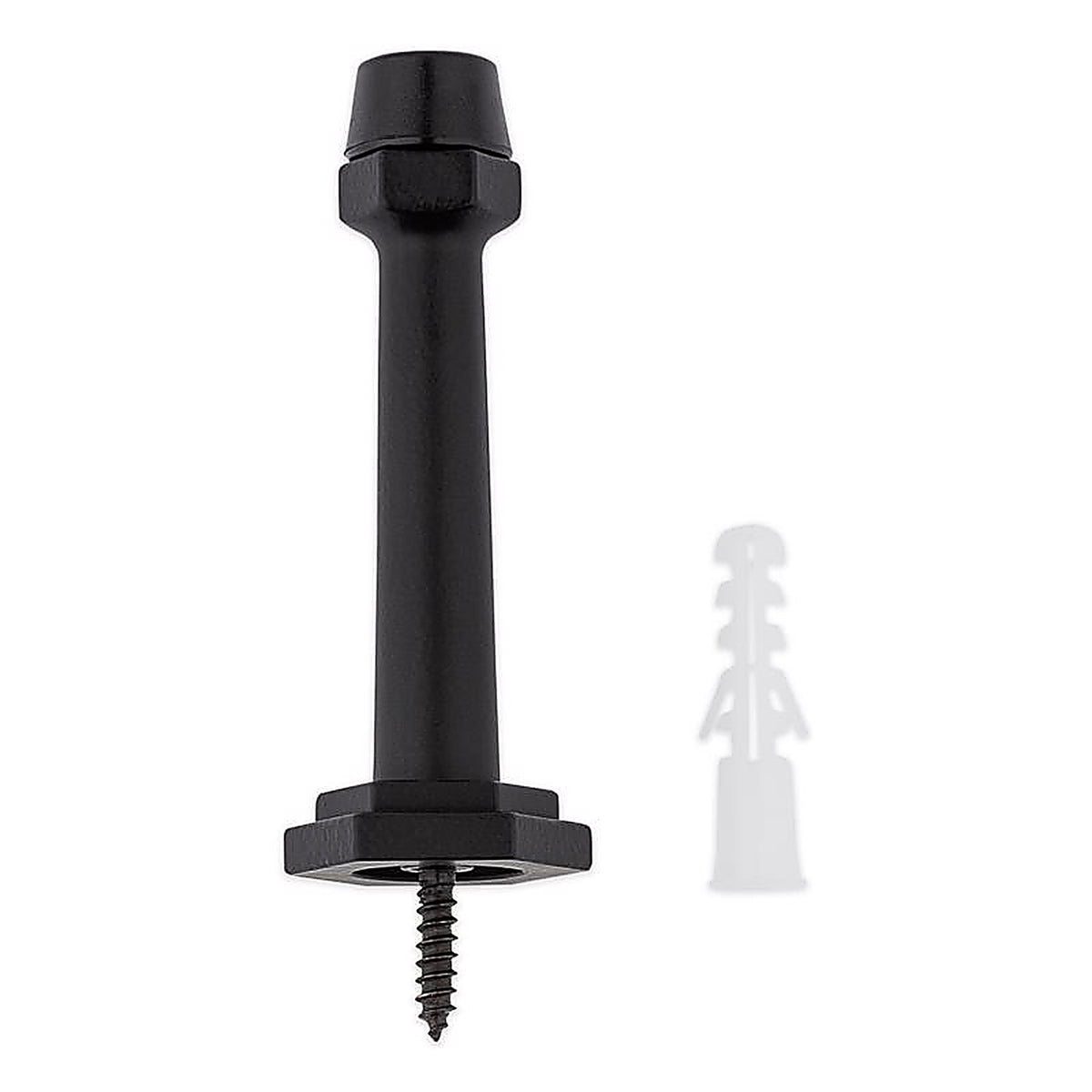National Hardware - N830-530 - Powell 5/8 in. W X 3-19/32 in. L Zinc Matte Black Door Stop Mounts to door and wal