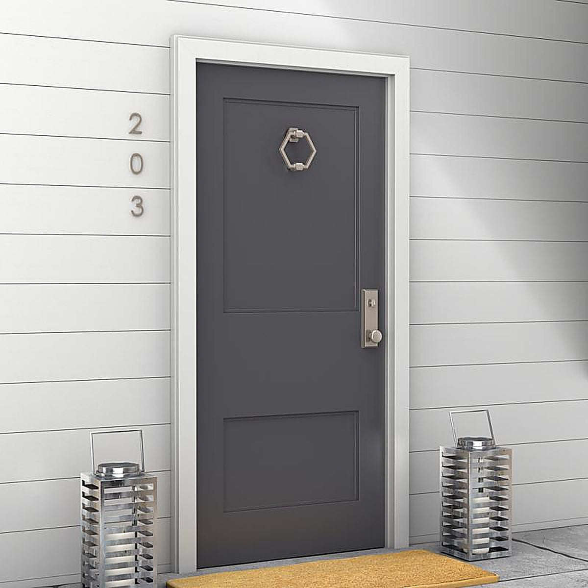 National Hardware - N336-707 - Powell 4 in. L Satin Nickel Brass Door Knocker