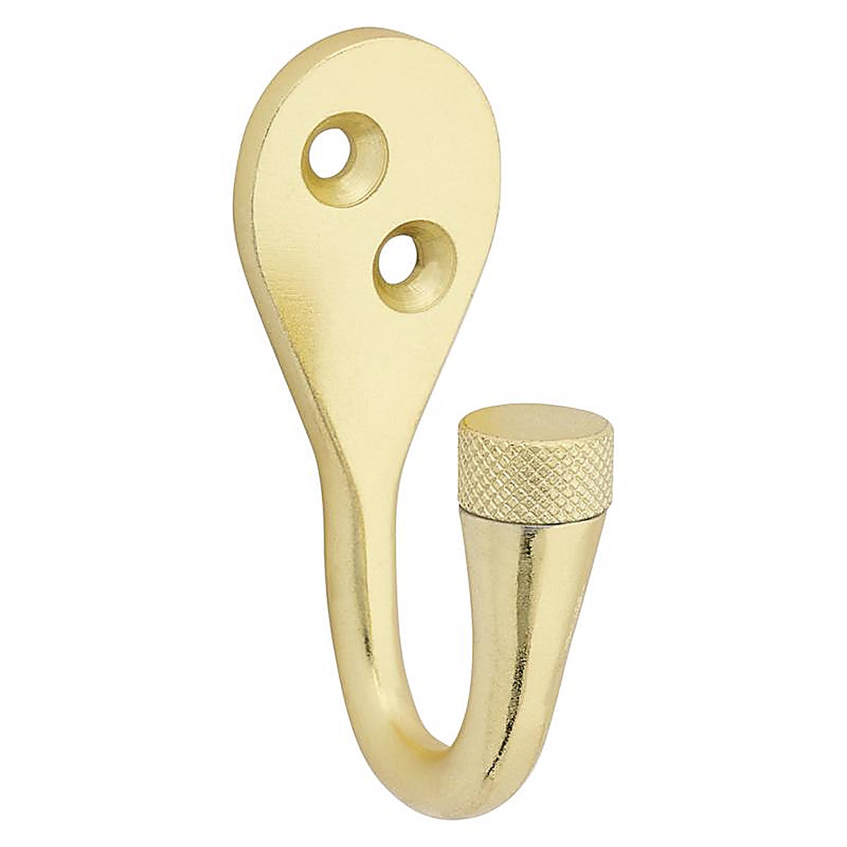 National Hardware - N337-911 - Powell Medium Brushed Gold Aluminum 2-5/8 in. L Knurled Hook 60 lb 1 pk