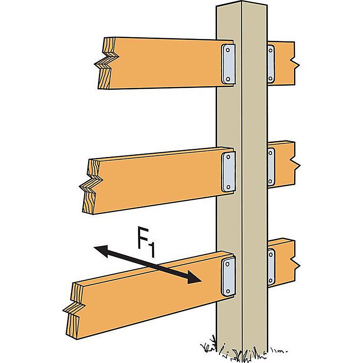 Simpson Strong-Tie - FB26 - Silver Steel Fence Bracket 18 Ga. 5 in. L