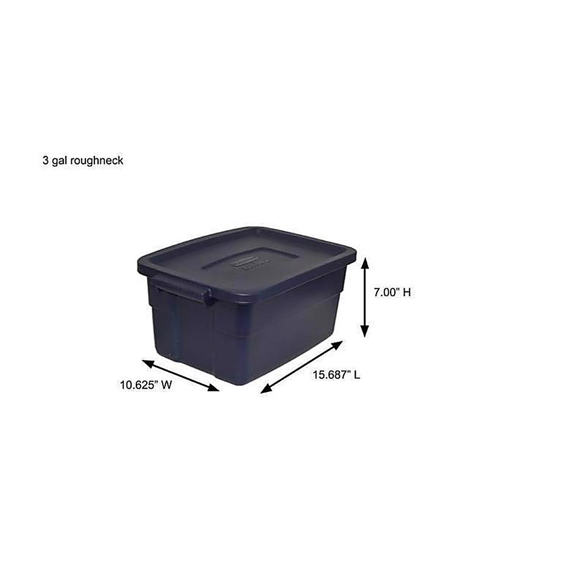 Rubbermaid - RMRT030003 - Roughneck 3 gal Navy Storage Box 7 in. H X 10.625 in. W X 15.687 in. D Stackable