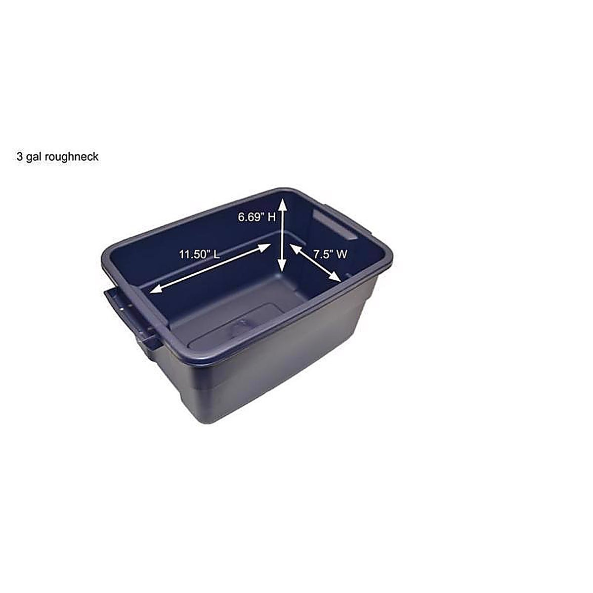 Rubbermaid - RMRT030003 - Roughneck 3 gal Navy Storage Box 7 in. H X 10.625 in. W X 15.687 in. D Stackable