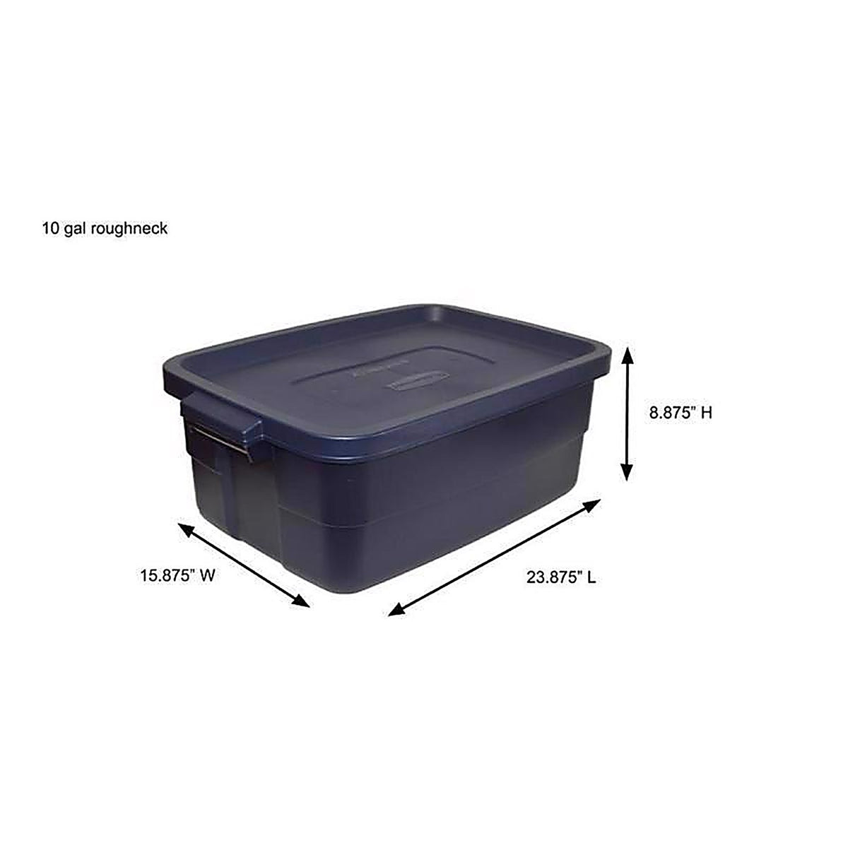 Rubbermaid - RMRT100004 - Roughneck 10 gal Navy Storage Box 8.875 in. H X 15.875 in. W X 23.875 in. D Stackable