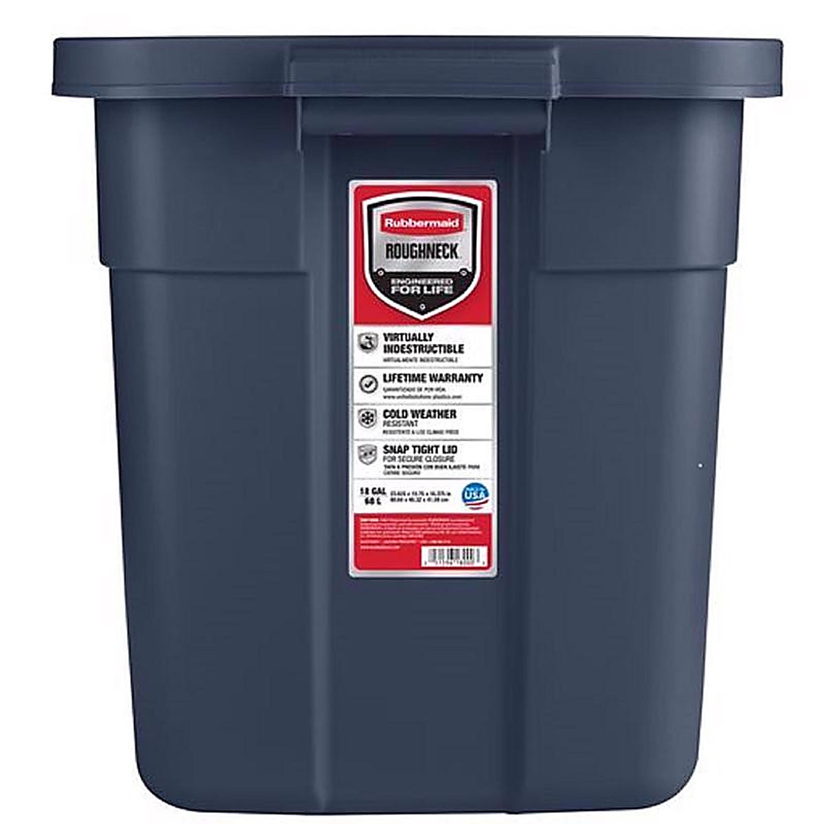 Rubbermaid - RMRT180000 - Roughneck 18 gal Navy Storage Box 16.375 in. H X 15.875 in. W X 23.875 in. D Stackable