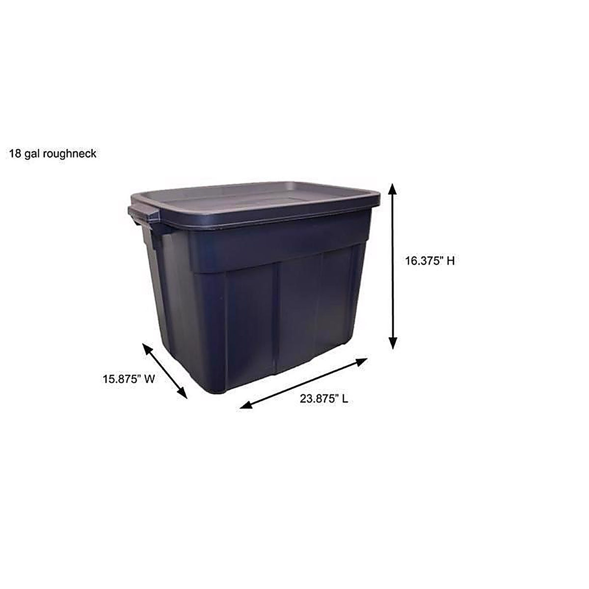 Rubbermaid - RMRT180000 - Roughneck 18 gal Navy Storage Box 16.375 in. H X 15.875 in. W X 23.875 in. D Stackable