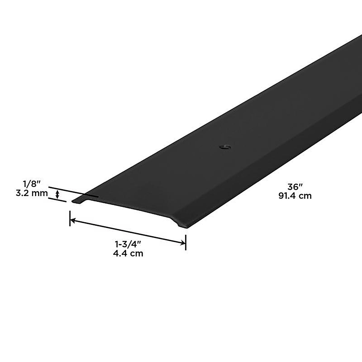 M-D - 11822 - 0.19 in. H X 1.75 in. W X 36 in. L Mill Aluminum Flat Top Threshold Black