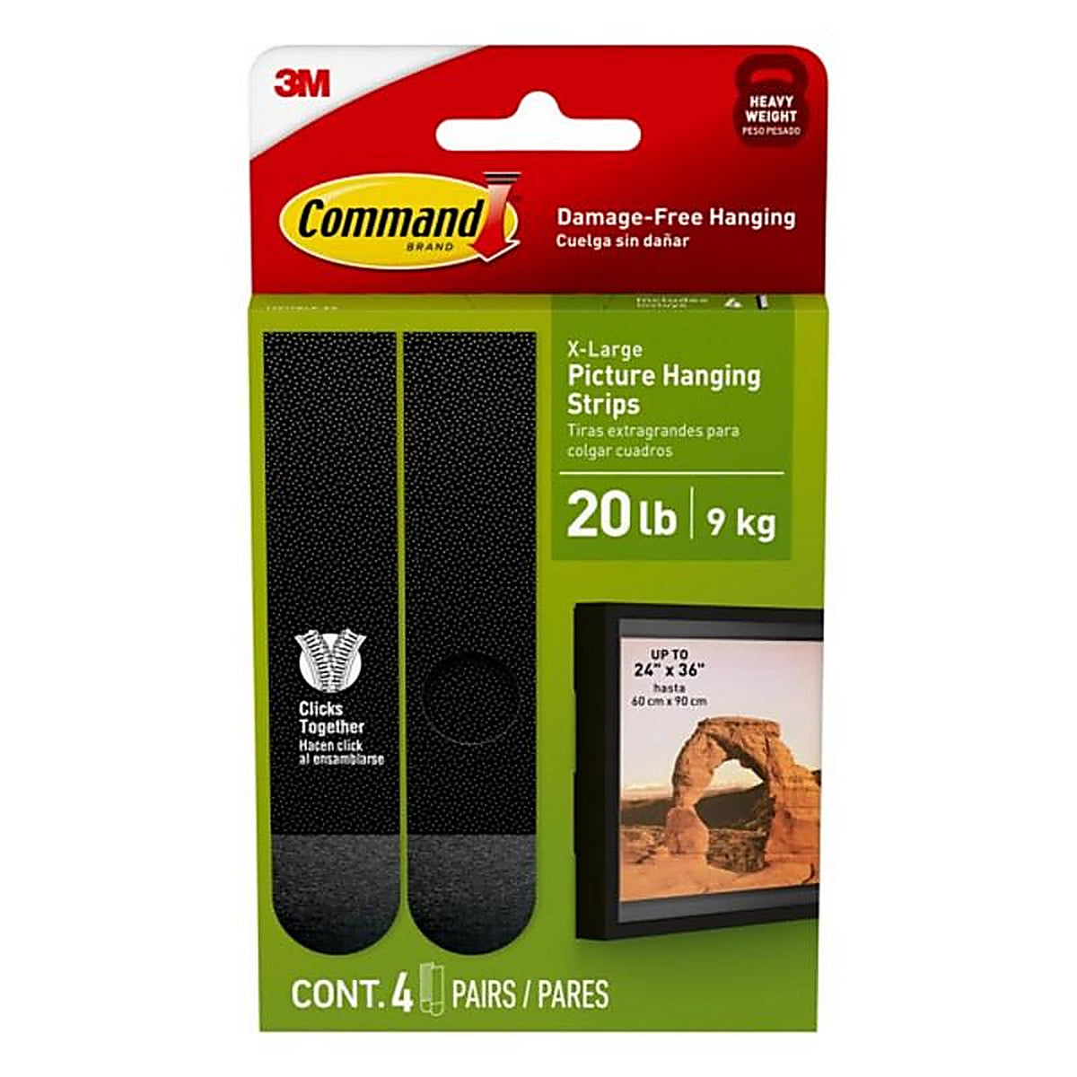 3M - 17217BLK-ES - Command Extra Large Foam Strips 36 in. L 4 pk