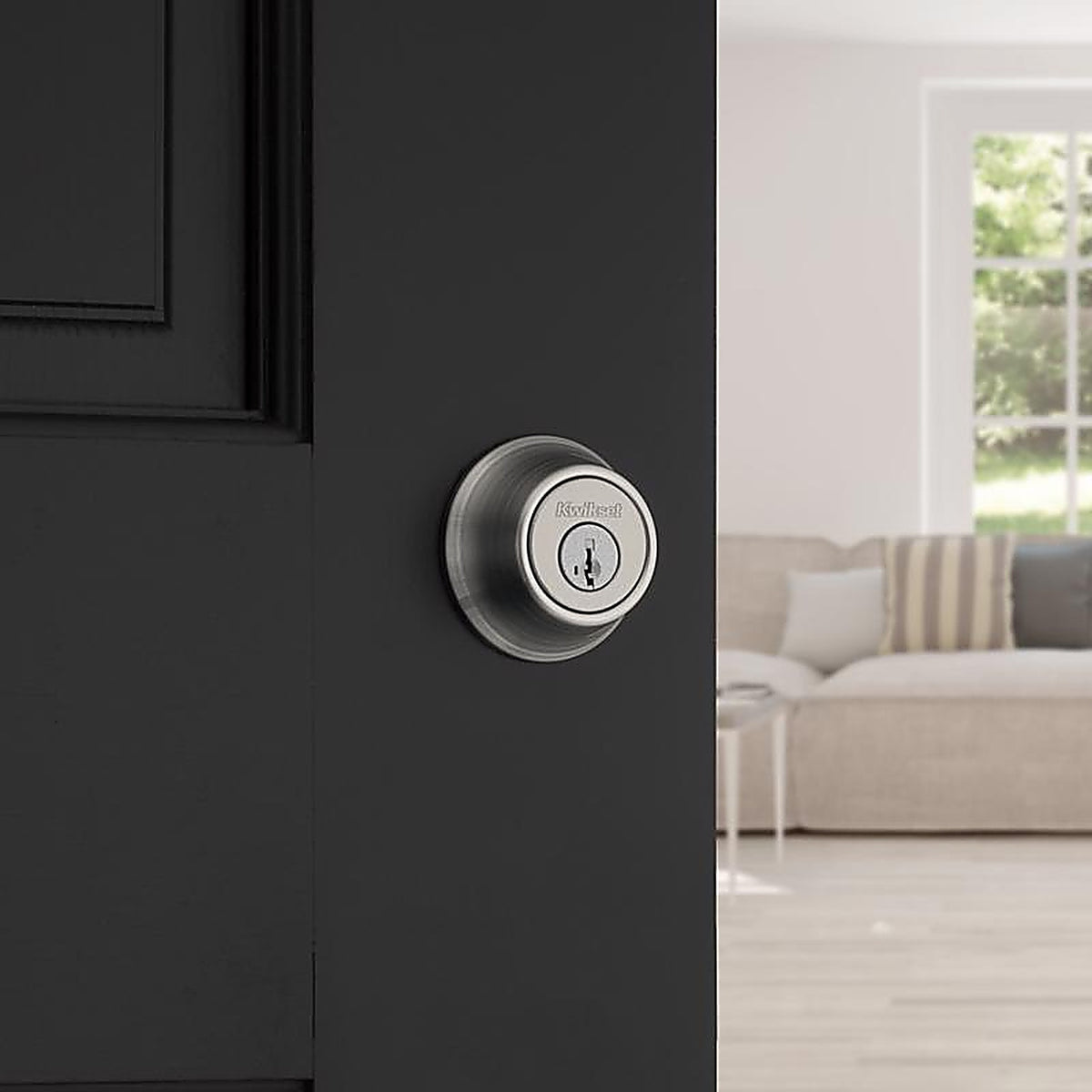 Kwikset - 96600-750 - SmartKey Security Satin Nickel Metal Single Cylinder Deadbolt