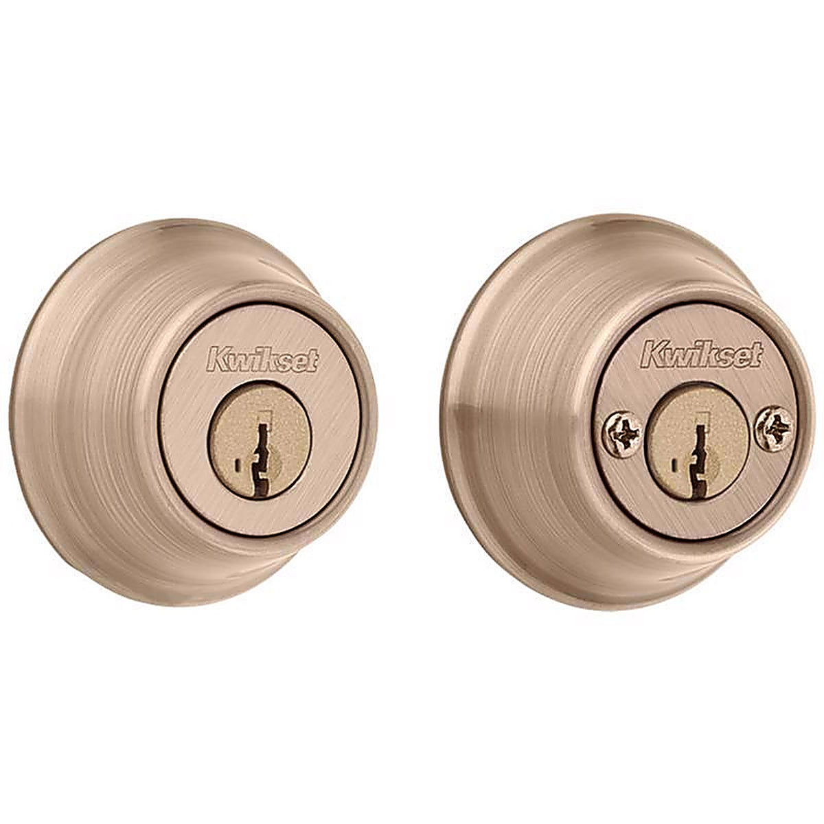 Kwikset - 96650-510 - SmartKey Security Antique Brass Metal Double Cylinder Deadbolt