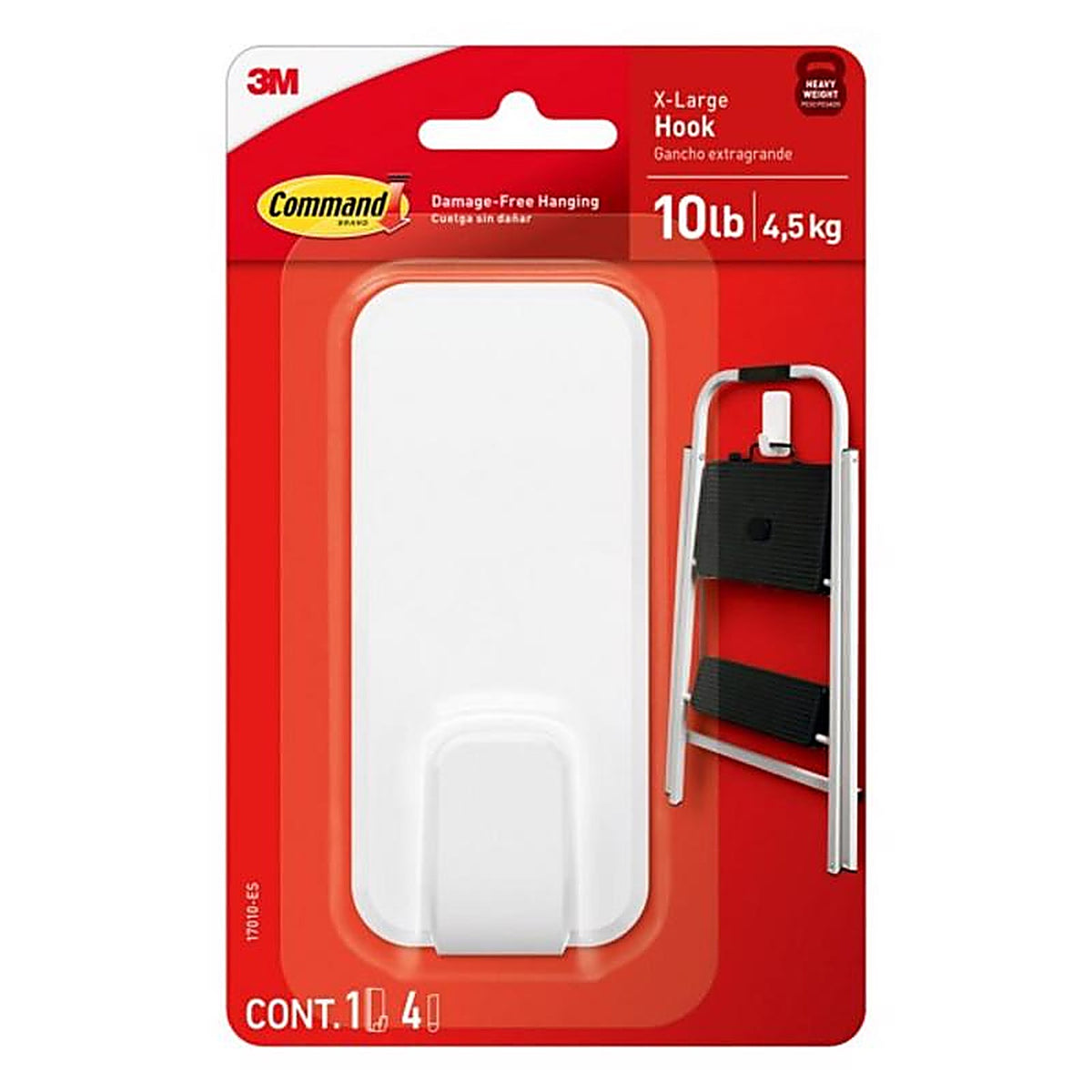 3M - 17010-ES - Command Extra Large Plastic Hook 4.47 in. L 1 pk