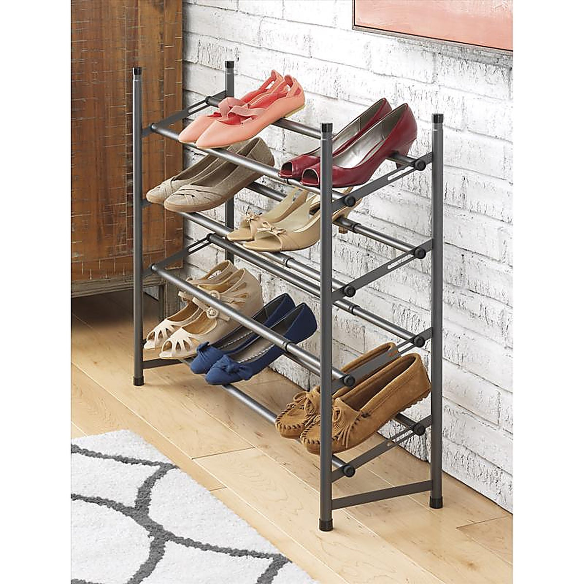 Whitmor - 6905-8388 - 27 in. H X 9.12 in. W X 46 in. L Metal Floor Shoe Rack