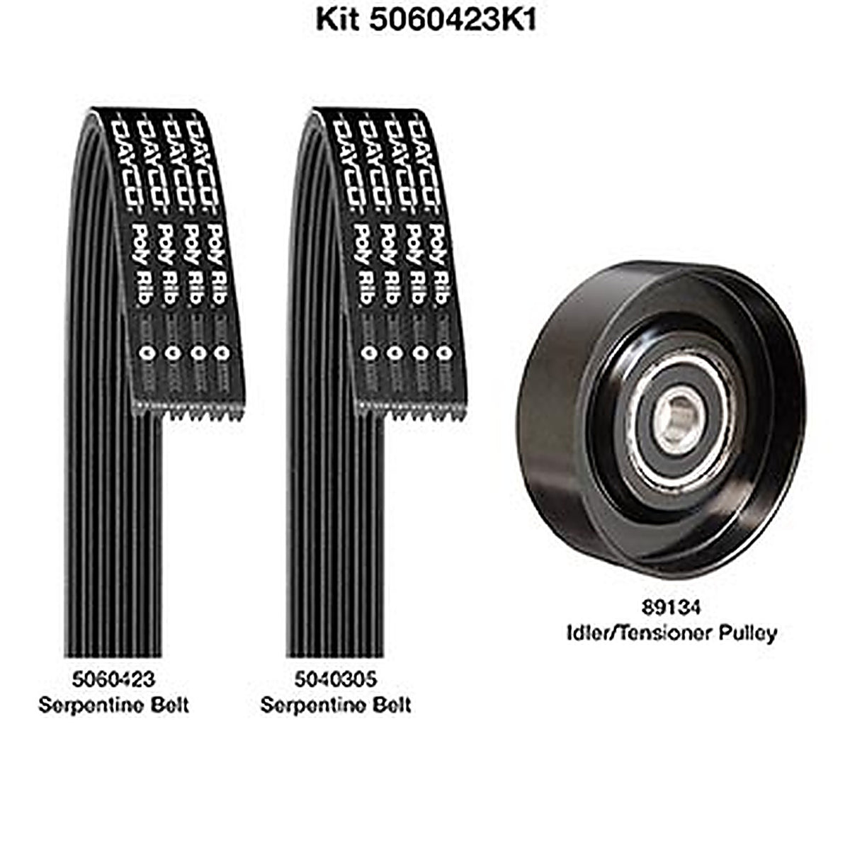 Dayco - 5060423K1 - Serpentine Belt Kit, Dayco