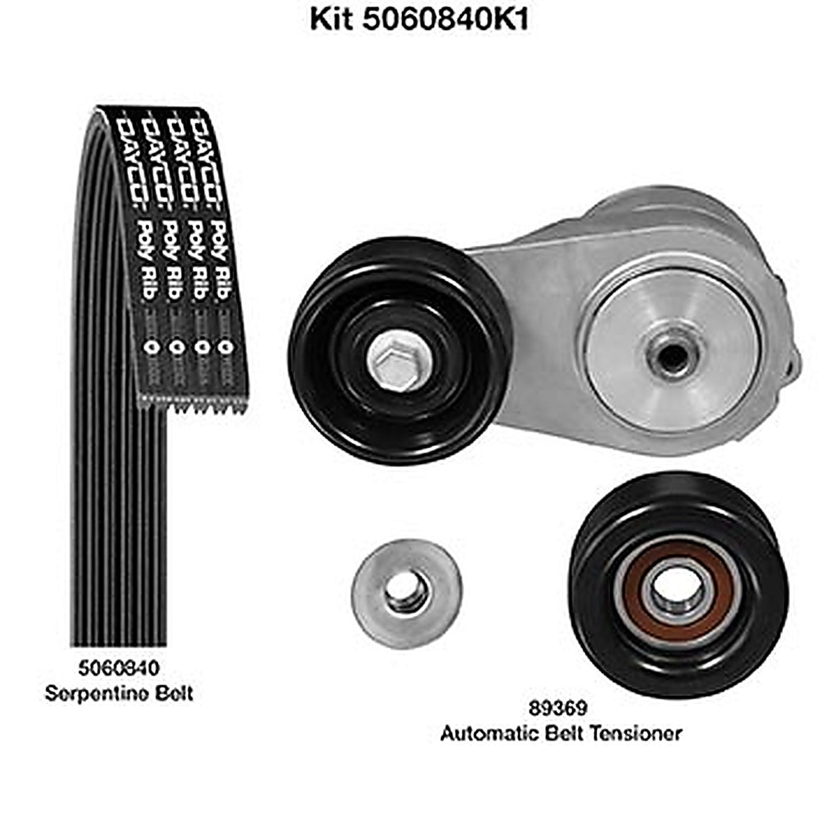 Dayco - 5060840K1 - Serpentine Belt Kit, Dayco
