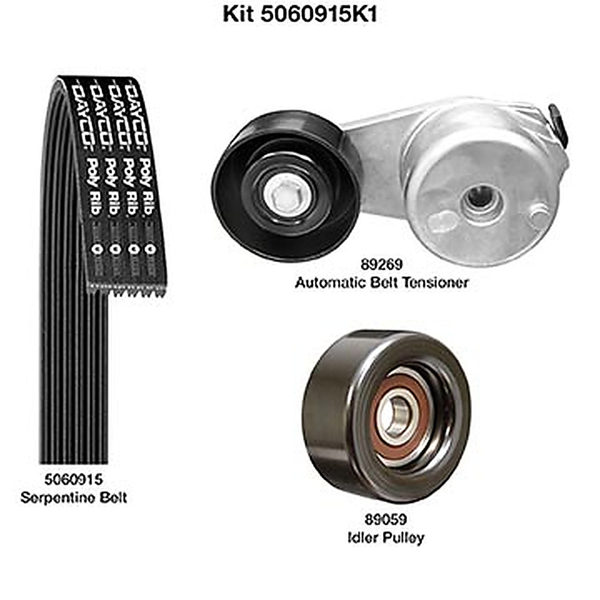 Dayco - 5060915K1 - Serpentine Belt Kit, Dayco