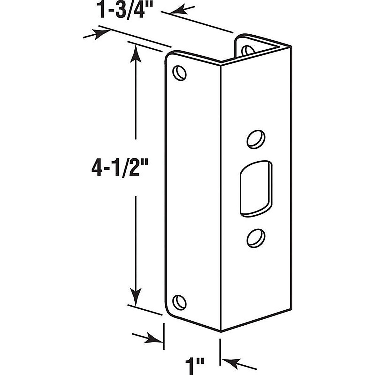 Prime-Line - U9567 - 4.5 in. H x 1 in. L Brass-Plated Brass Door Edge Reinforcer
