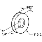 Prime-Line - B 552 - 1 in. D X 9/32 in. L Nylon Roller 2 pk