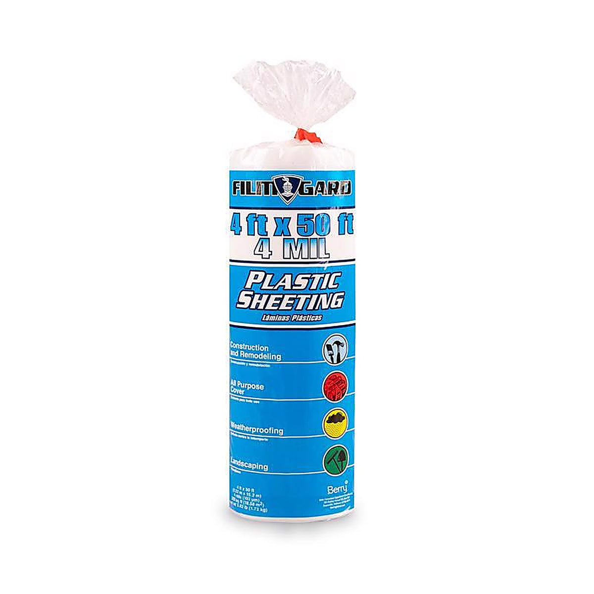 Film-Gard - 626159 - Plastic Sheeting 4 mil x 4 ft. W x 50 ft. L Polyethylene Clear