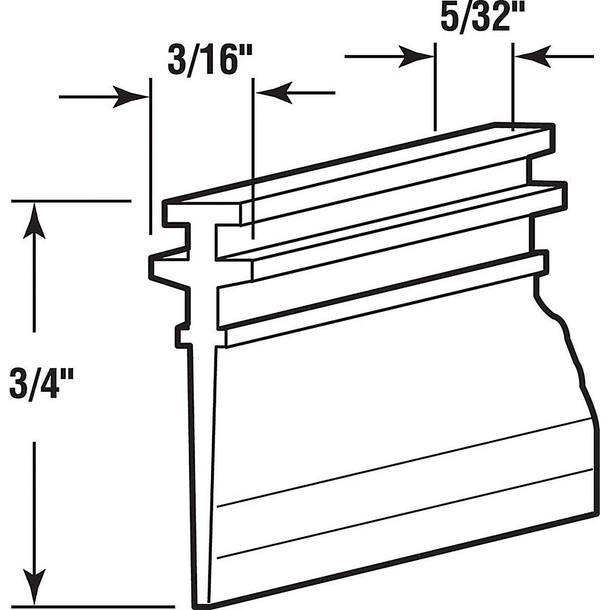Prime-Line - M 6040 - 3/4 in. W Gray Frameless Shower Door Sweep