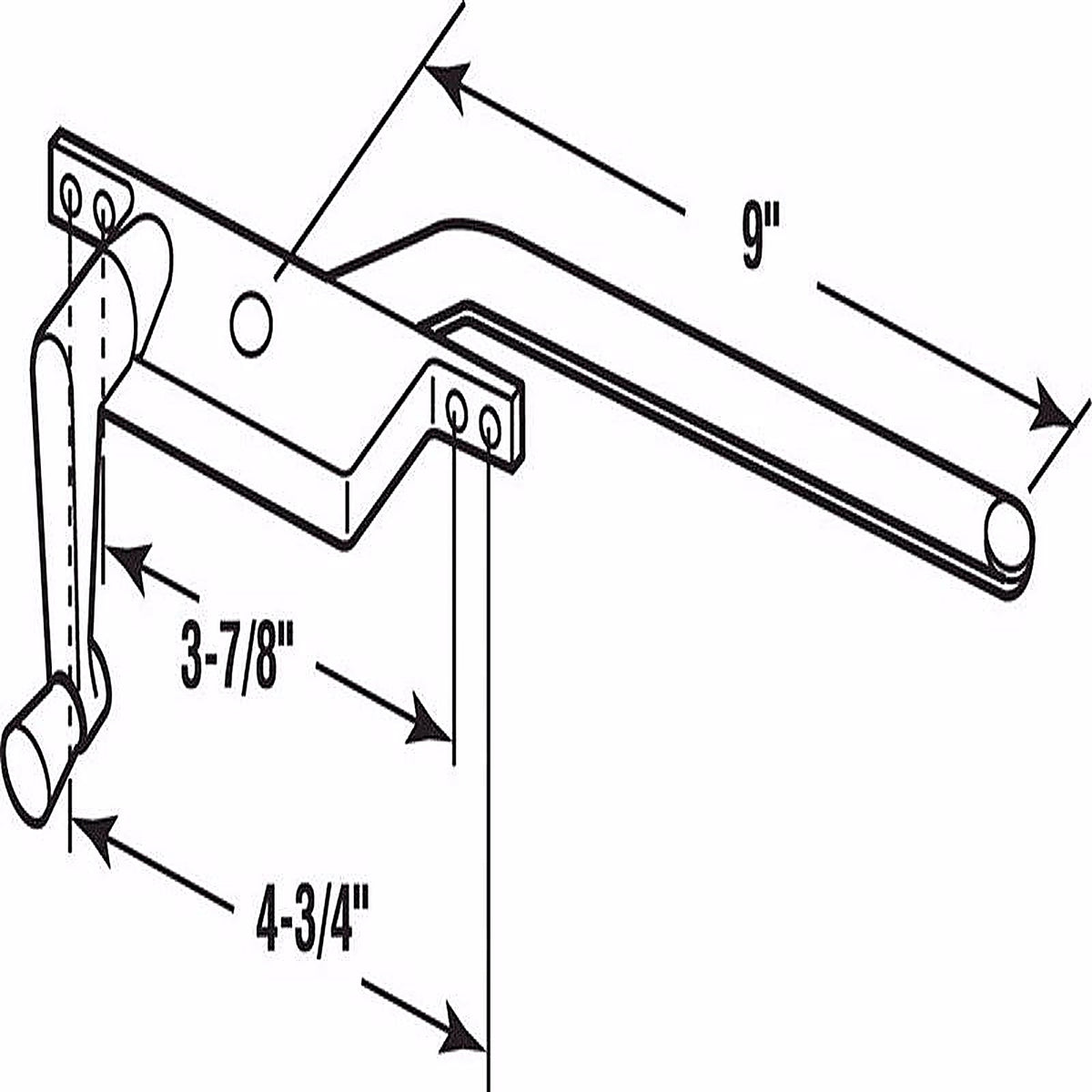 Prime-Line - H 3517 - Bronze Steel Left Single-Arm Casement Window Operator For Steel Framed Windows