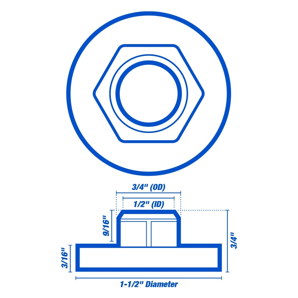 AES|50933|Replacement Flange Nut, 5/8 - 11, For #51824 7 in Rubber Backing Pad