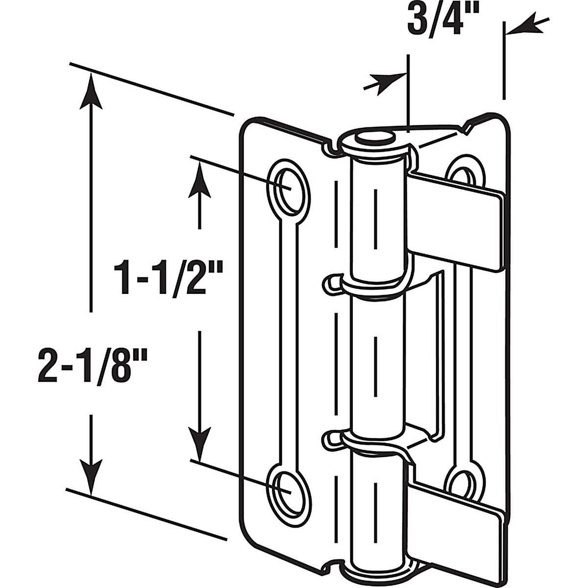 Prime-Line - N 6936 - 2-1/8 in. L Brass-Plated Door Hinge 2 pk