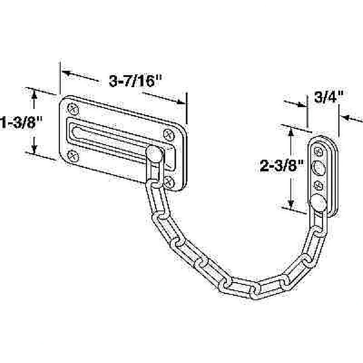 Prime-Line - U9905 - 3.43 in. L Bright Brass Steel Chain Door Guard