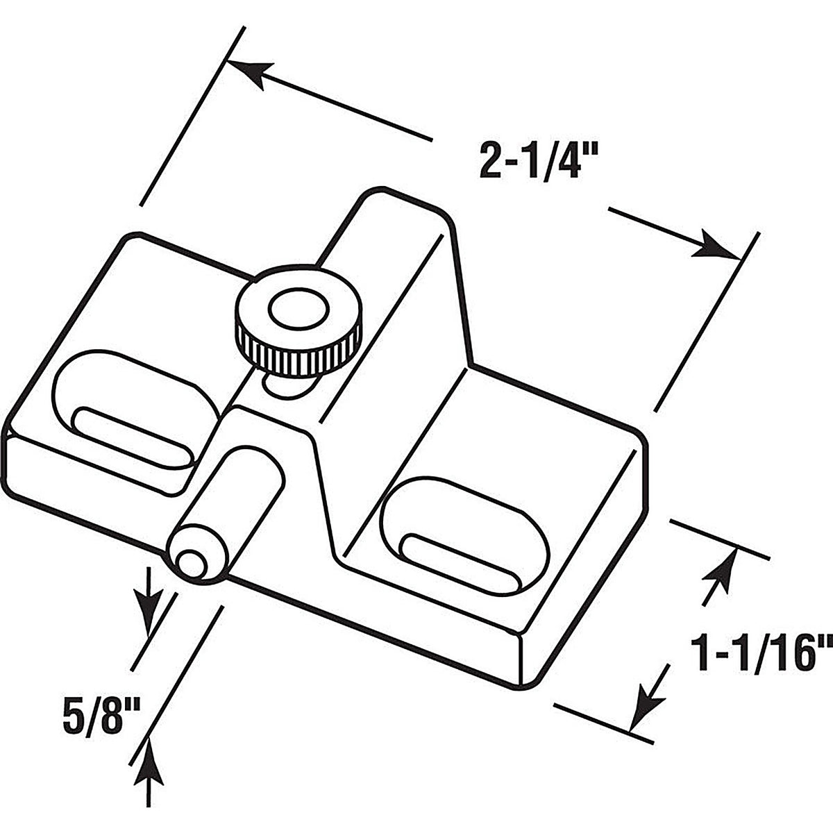 Prime-Line - U9867 - White Die-Cast Zinc Sliding Door and Window Lock - 1/Pack