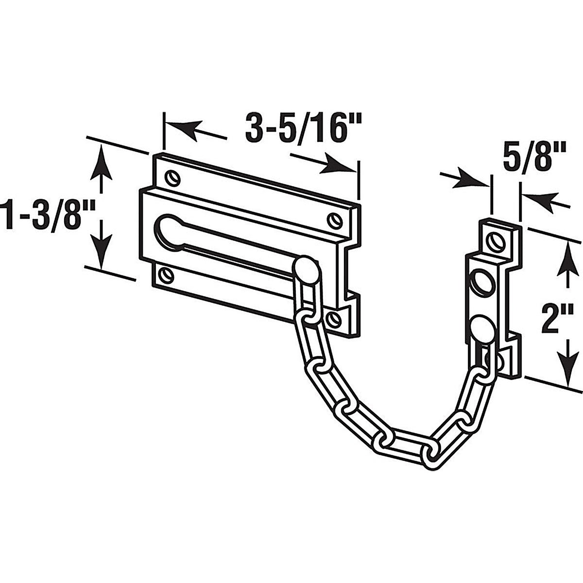 Prime-Line - U9852 - 3.31 in. L White Steel Chain Door Guard
