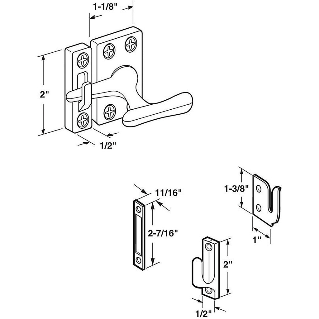 Prime-Line - U9936 - White Die-Cast Zinc Sash Lock - 1/Pack