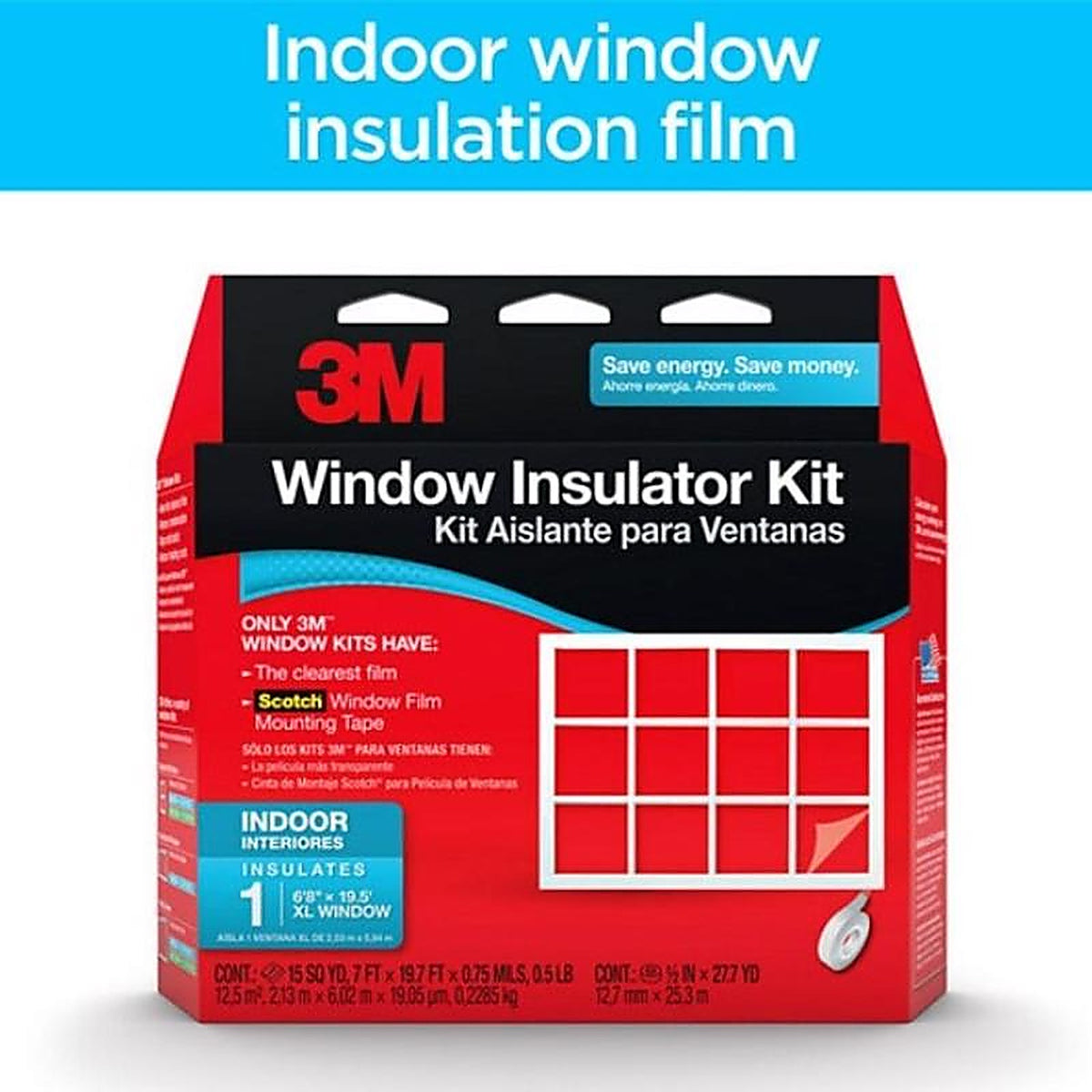 3M - 2149W6 - Clear Indoor Window Film Insulator Kit 84 in. W x 236 in. L