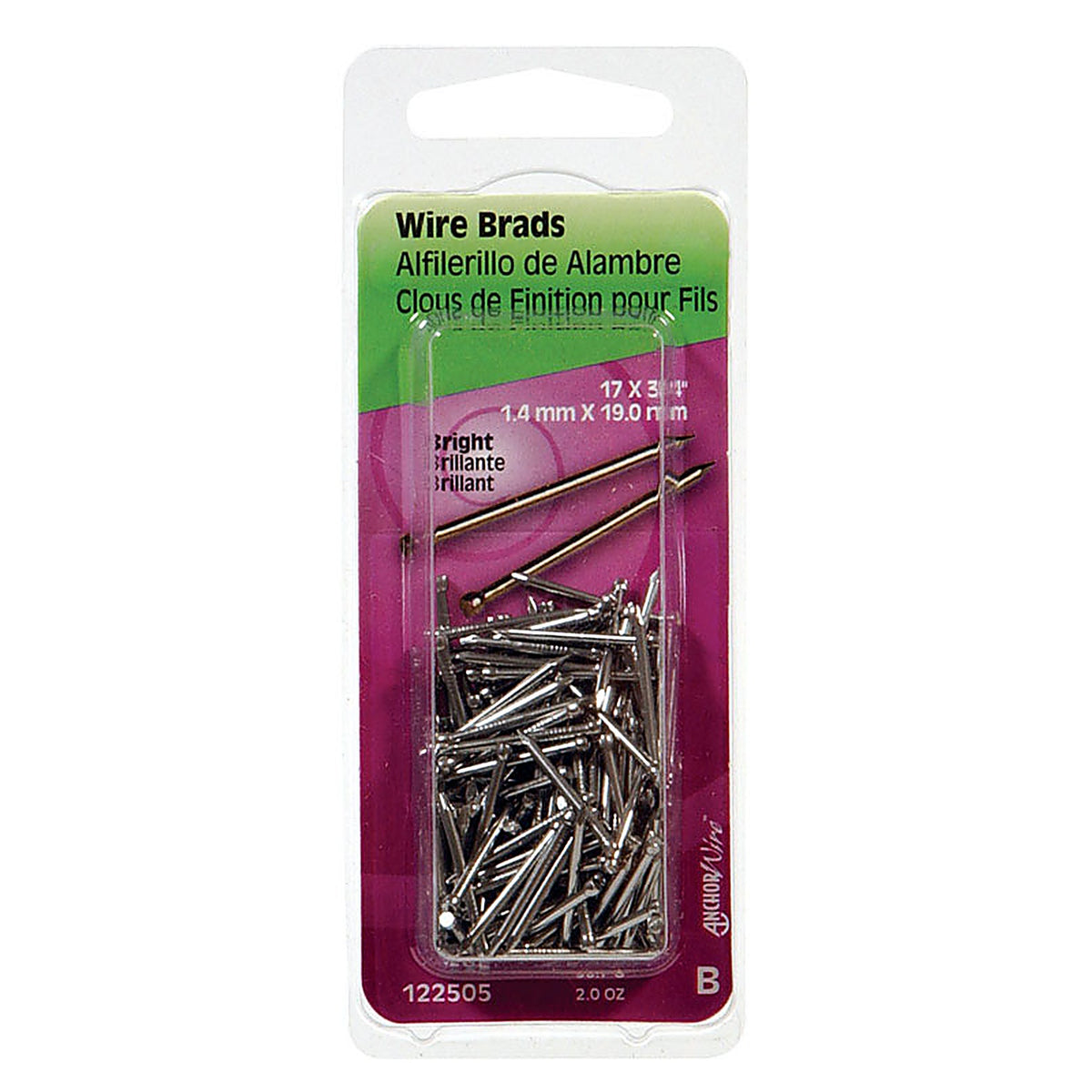 Hillman - 122505 - 17 Ga. x 3/4 in. L Bright Steel Brad Nails - 1/Pack 2 oz.