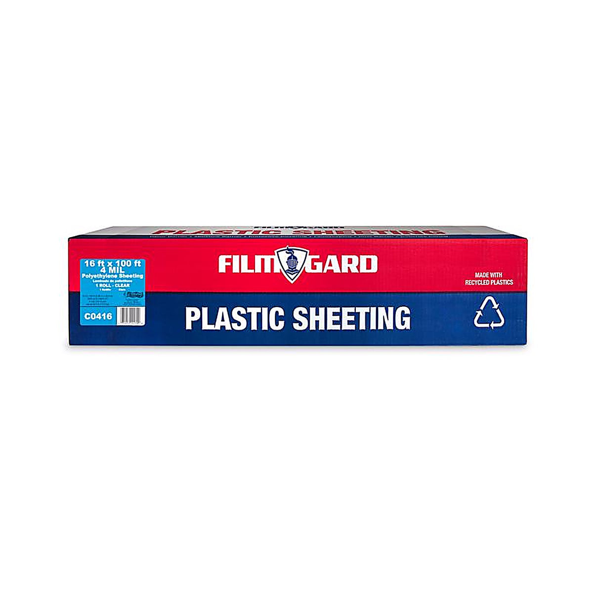 Film-Gard - 625944 - Plastic Sheeting 4 mil T X 16 ft. W X 100 ft. L Polyethylene Clear