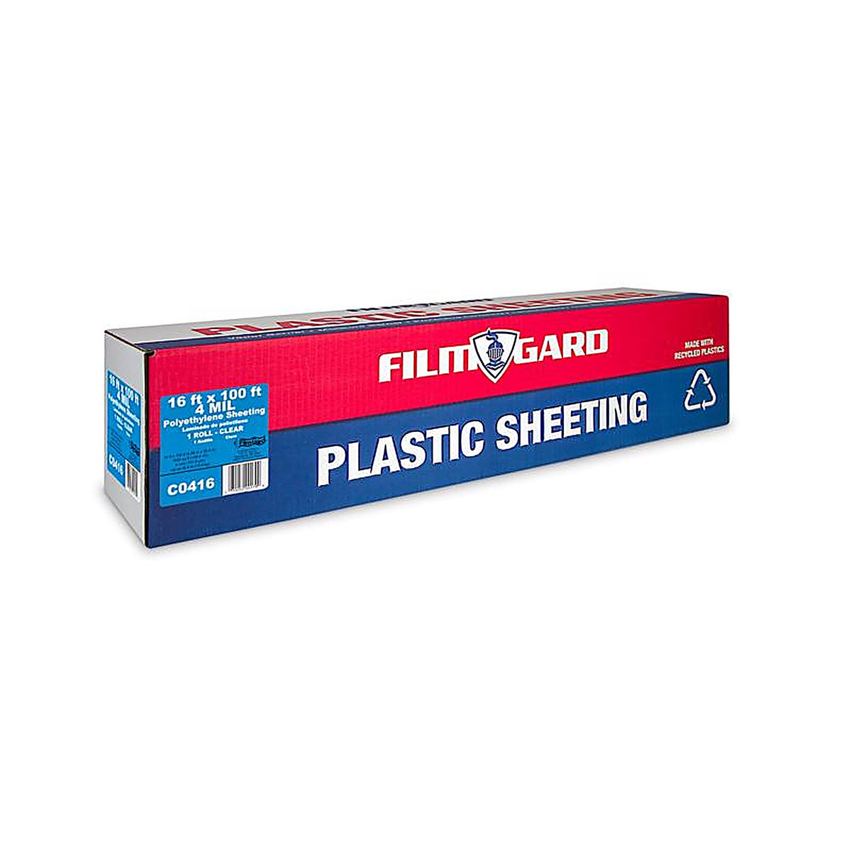 Film-Gard - 625944 - Plastic Sheeting 4 mil T X 16 ft. W X 100 ft. L Polyethylene Clear