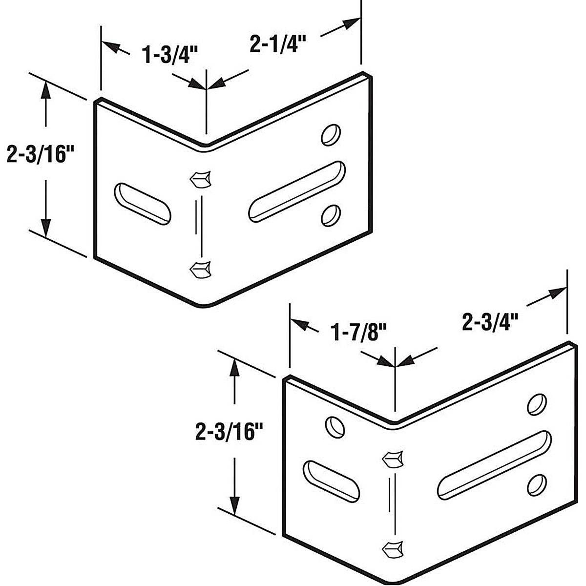 Prime-Line - GD52220 - 2-3/16 in. W X 2-1/4 & 2-3/4 in. L Steel Bracket