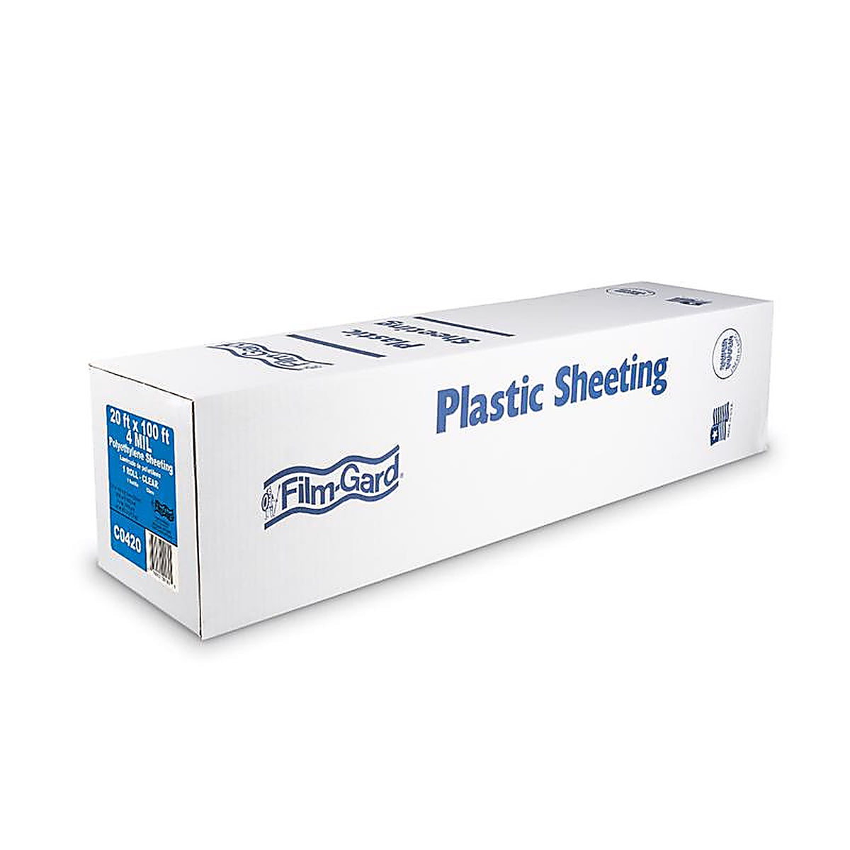 Film-Gard - 625954 - Plastic Sheeting 4 mil T X 20 ft. W X 100 ft. L Polyethylene Clear 1 pk