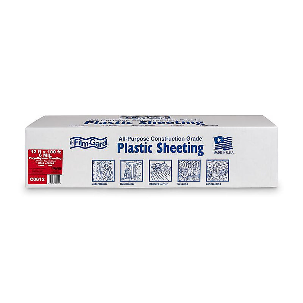 Film-Gard - 626044 - Plastic Sheeting 6 mil X 12 ft. W X 100 ft. L Polyethylene Clear 1 pk