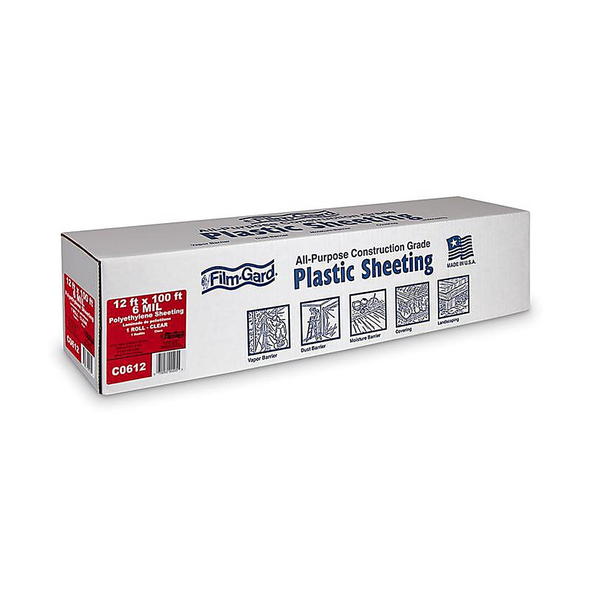 Film-Gard - 626044 - Plastic Sheeting 6 mil X 12 ft. W X 100 ft. L Polyethylene Clear 1 pk