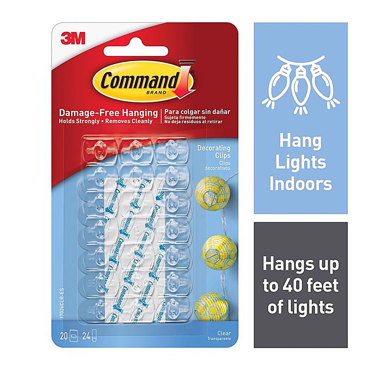 3M - 17026CLR-ES - Command Small Plastic Decorating Clip 1.75 in. L