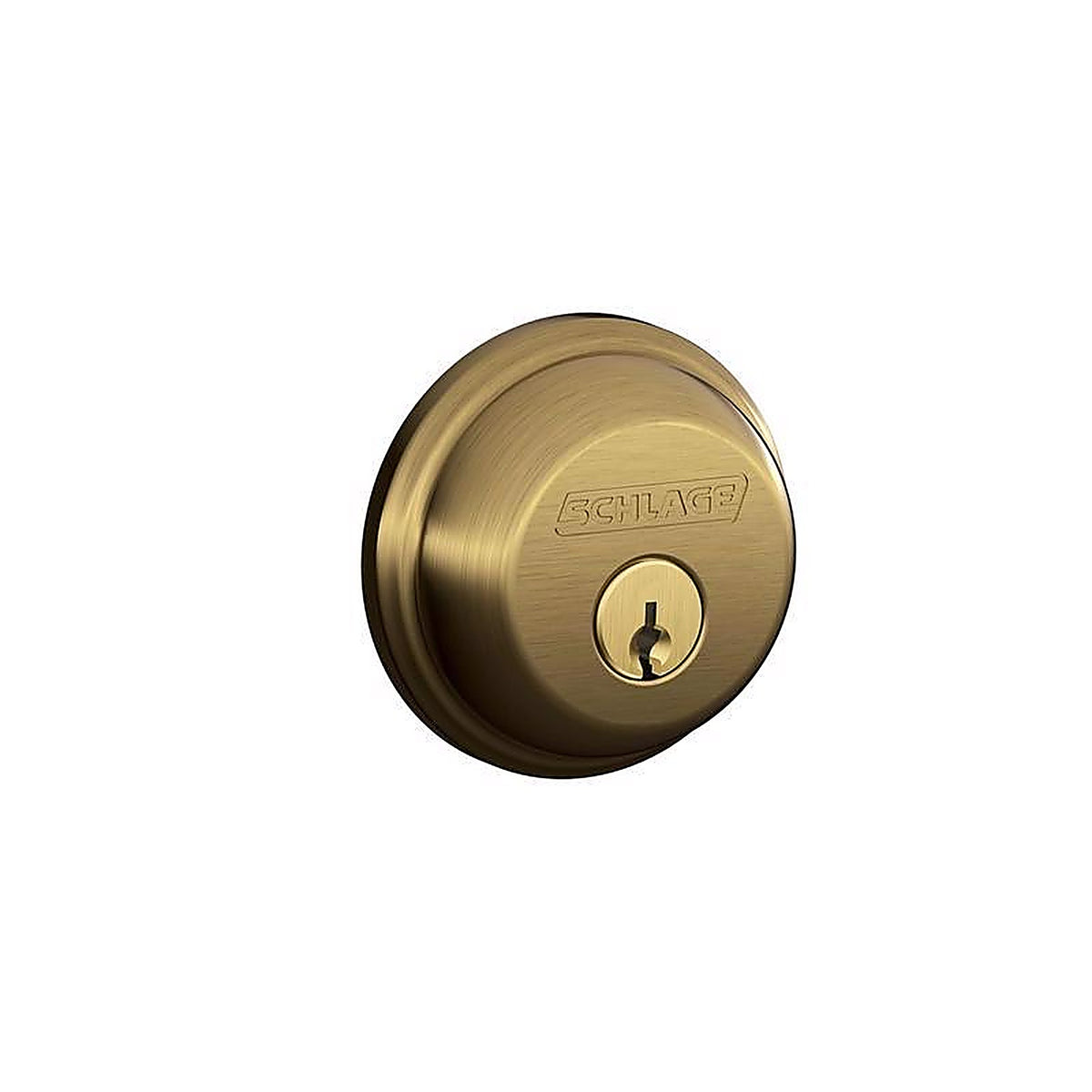 Schlage - B60 N G 609 - Antique Brass Zinc Single Cylinder Deadbolt