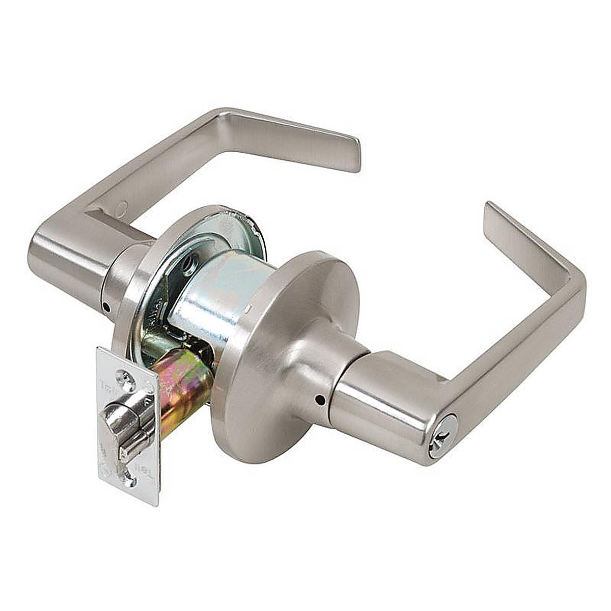 Tell - CL100201 - Cortland Satin Chrome Entry Lockset ANSI Grade 2 2 in.