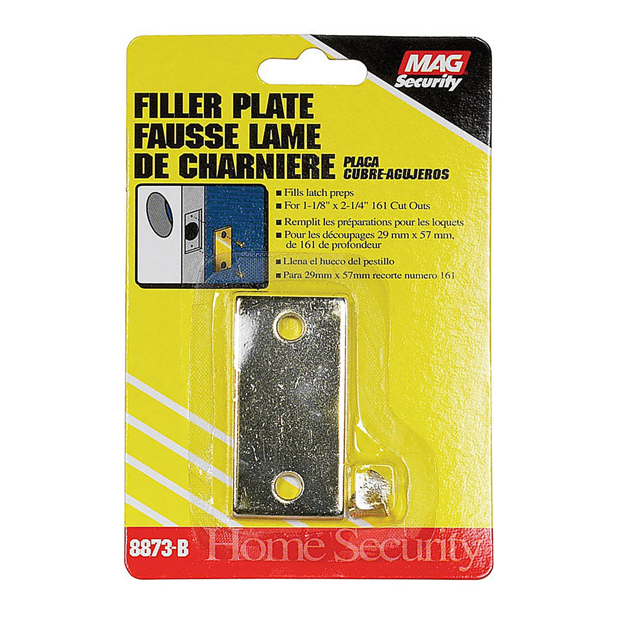 Prime-Line - U9497 - Brass Plated Gold Steel Door Filler Plate - 1/Pack
