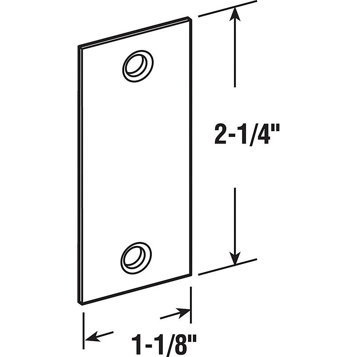 Prime-Line - U9497 - Brass Plated Gold Steel Door Filler Plate - 1/Pack
